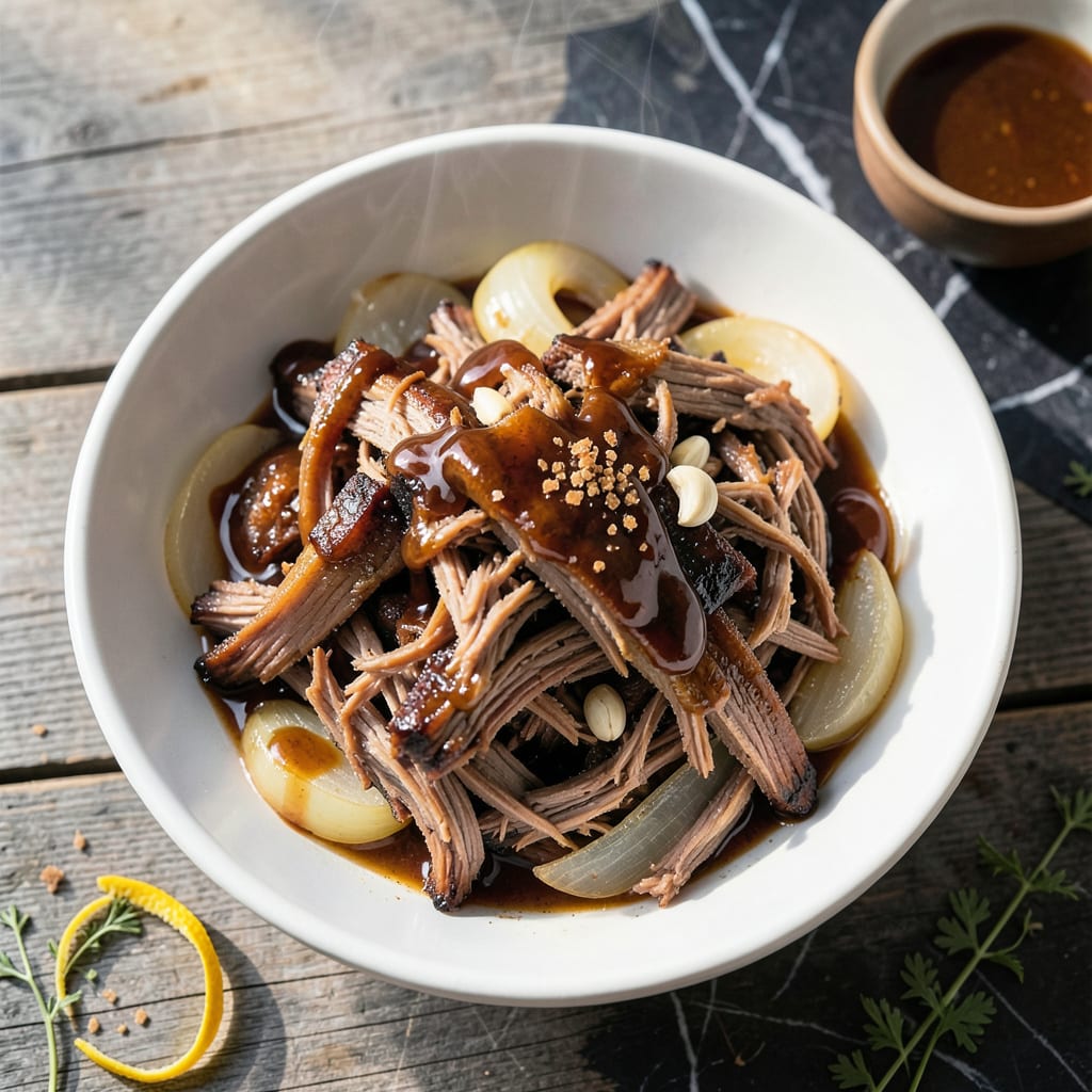 bbq pulled pork crock pot recipe example with annotations