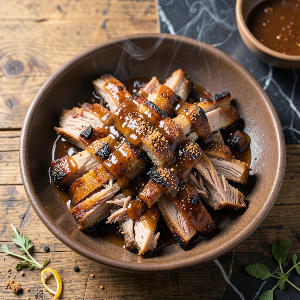 Visual representation of BBQ Pulled Pork Loin Recipe: Applewood Infused Melt in Your Mouth Magic