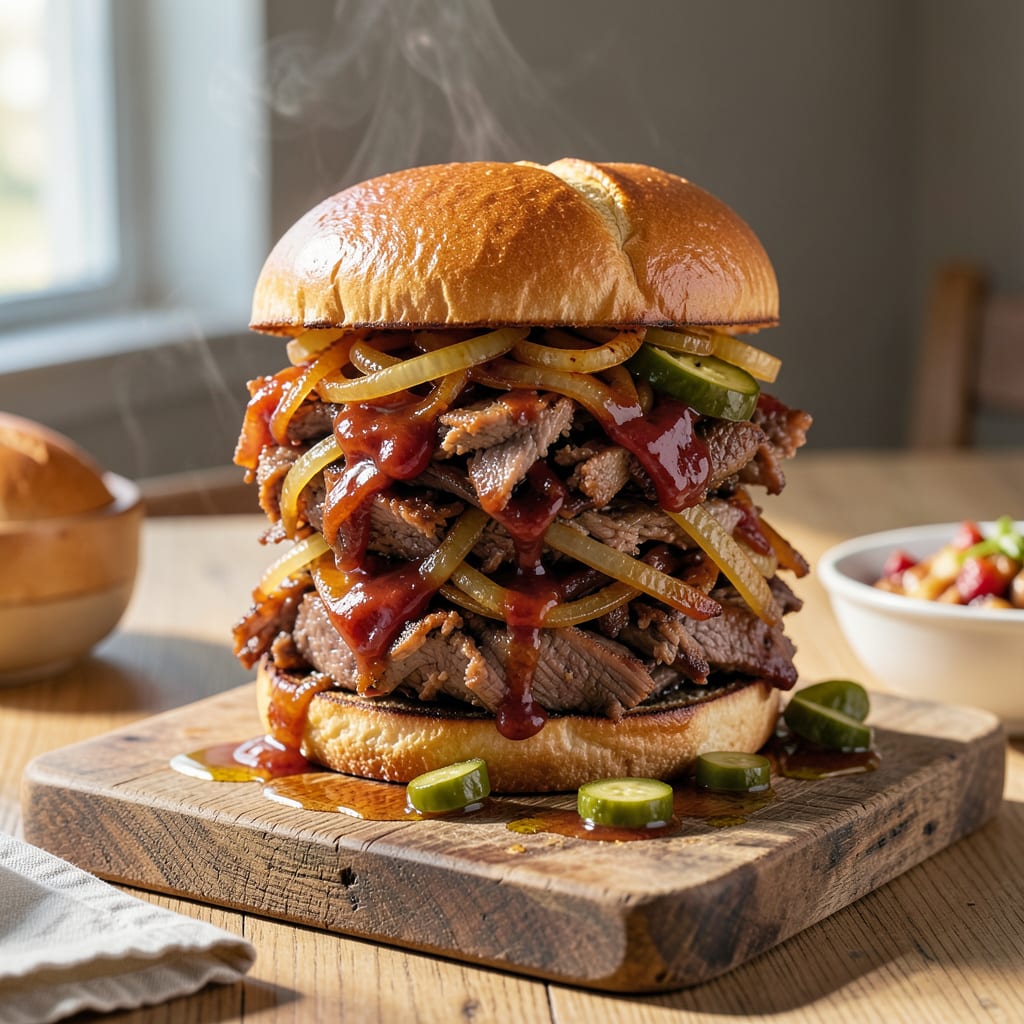 Visual representation of BBQ Pulled Pork Sandwich Crock Pot Recipe: Set It and Forget It Smoky Feast