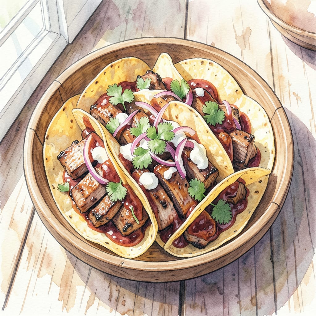 BBQ Pulled Pork Tacos Recipe: Fusion Twist on Classic Comfort example with annotations