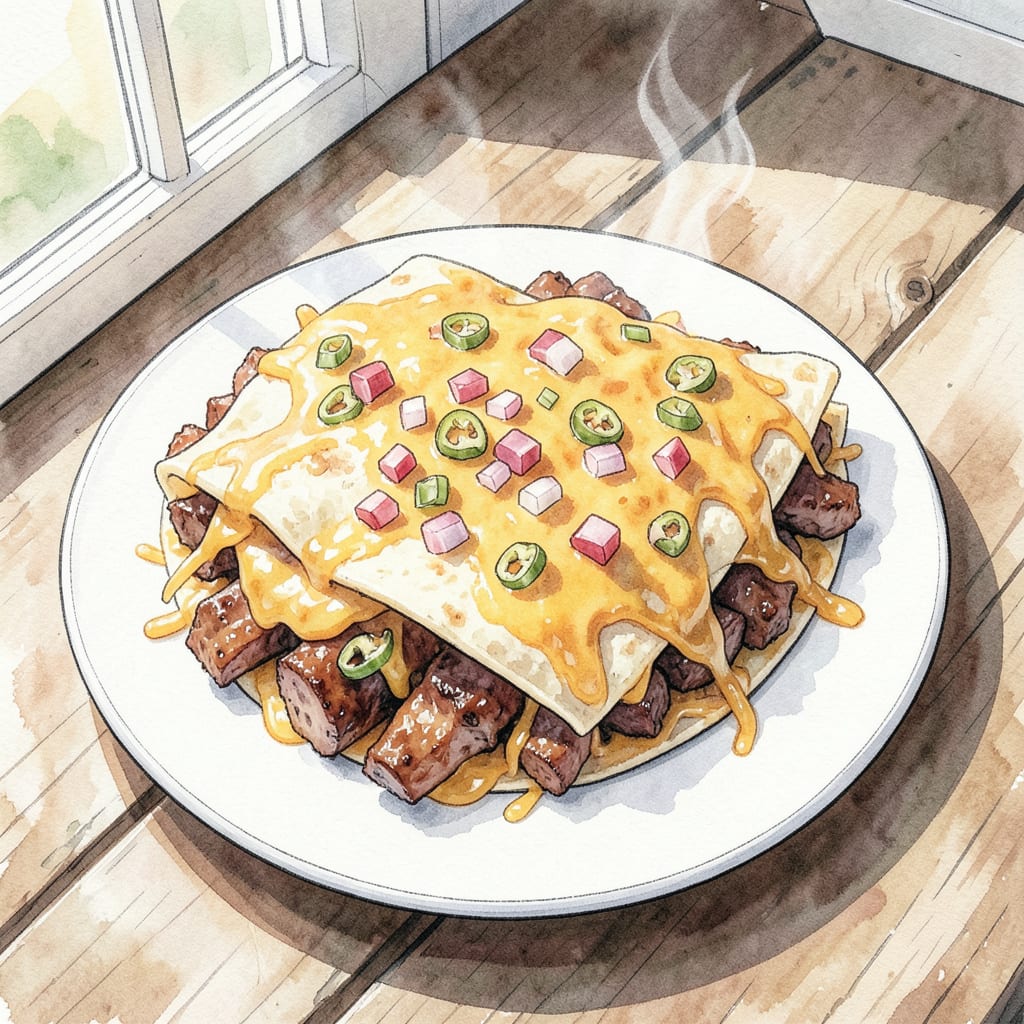 Visual representation of BBQ Quesadilla Recipe: Spicy BBQ Filling in Crispy Tortillas
