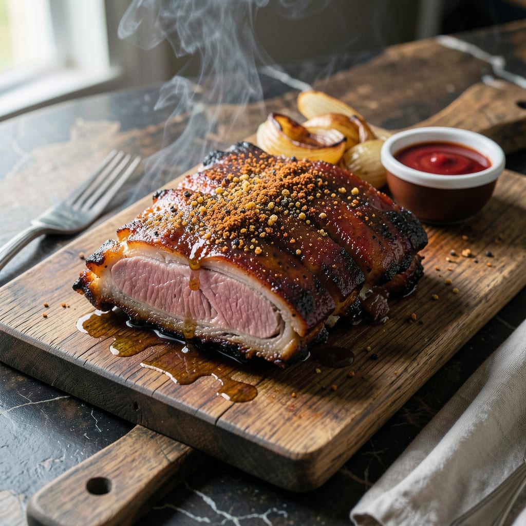 Comprehensive BBQ Rack of Pork Recipe: Smoky Dry Rubbed Ribs With Charred Crust visual reference