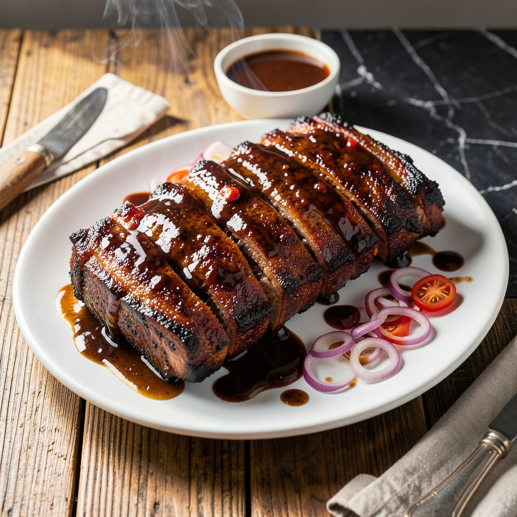 BBQ Rib Sauce Recipe Pork Ribs: Stick to Your Ribs Glaze with Smoky Depth example with annotations
