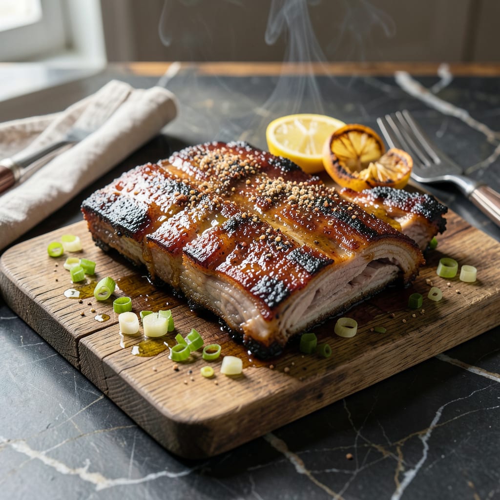 BBQ Ribs Slow Cook Recipe: Fall Off The Bone Tender With Sweet BBQ Glaze illustration with key details