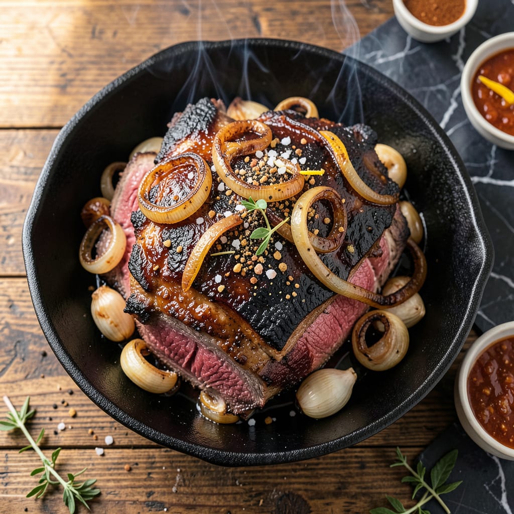 BBQ Roast Beef Recipe: Slow Smoked Melting Tenderness example with annotations