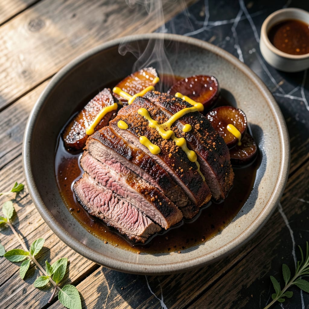 bbq round roast recipe example with annotations