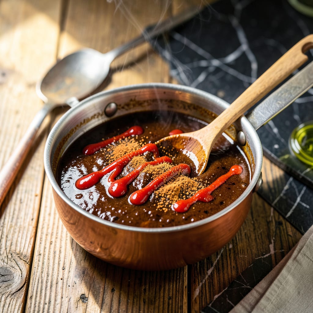 Visual representation of bbq sauce and hot sauce recipe