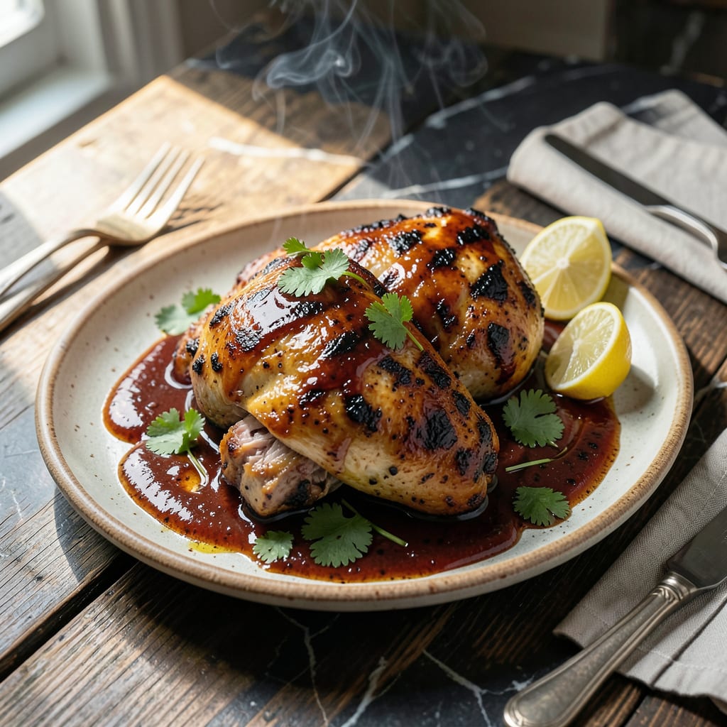 bbq sauce recipe for grilled chicken illustration with key details