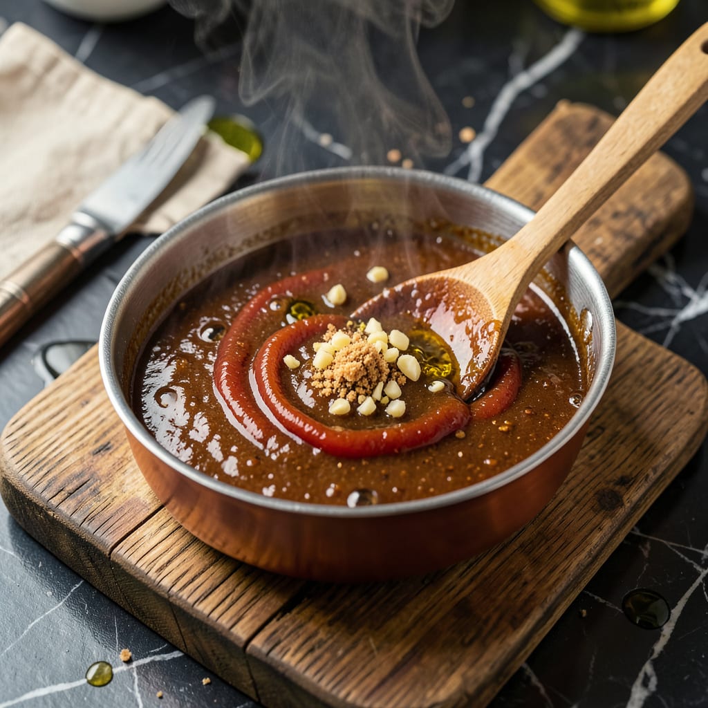 Visual representation of bbq sauce recipe for smoked brisket