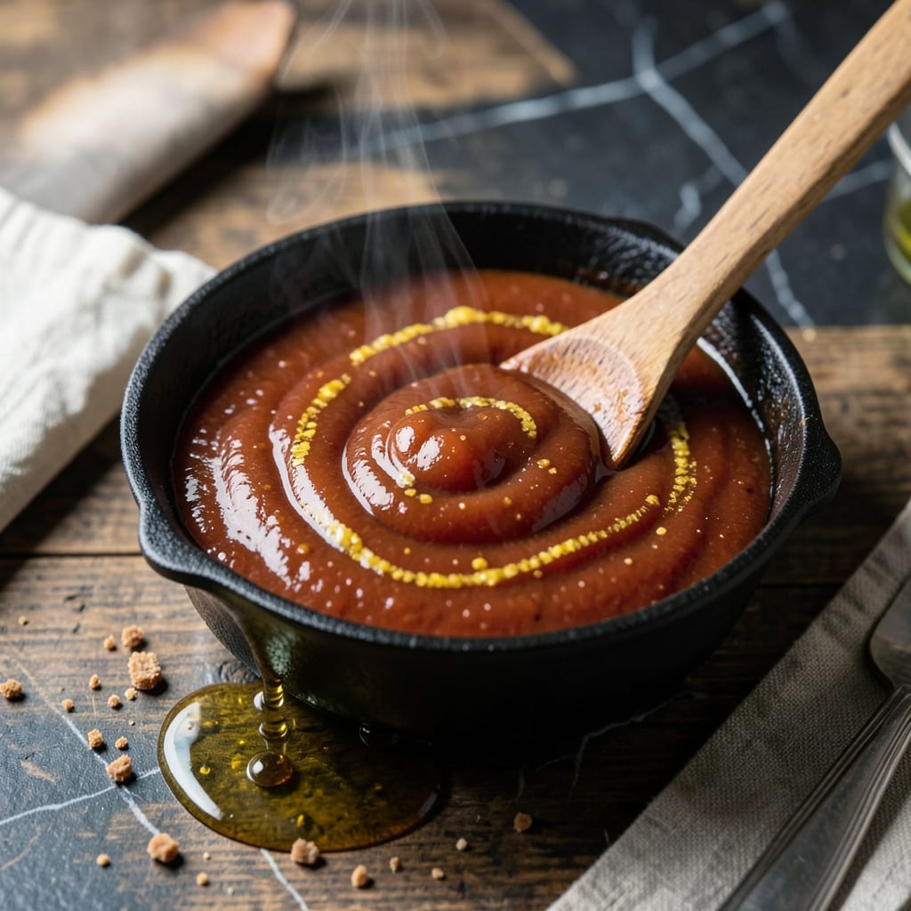 bbq sauce recipe using ketchup illustration with key details