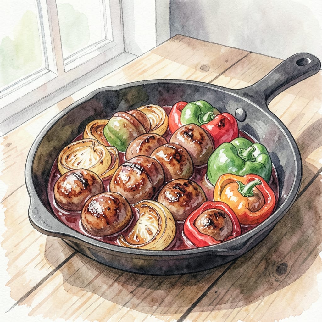 Comprehensive BBQ Sausage, Peppers, and Onions Recipe: One Pan Wonder visual reference