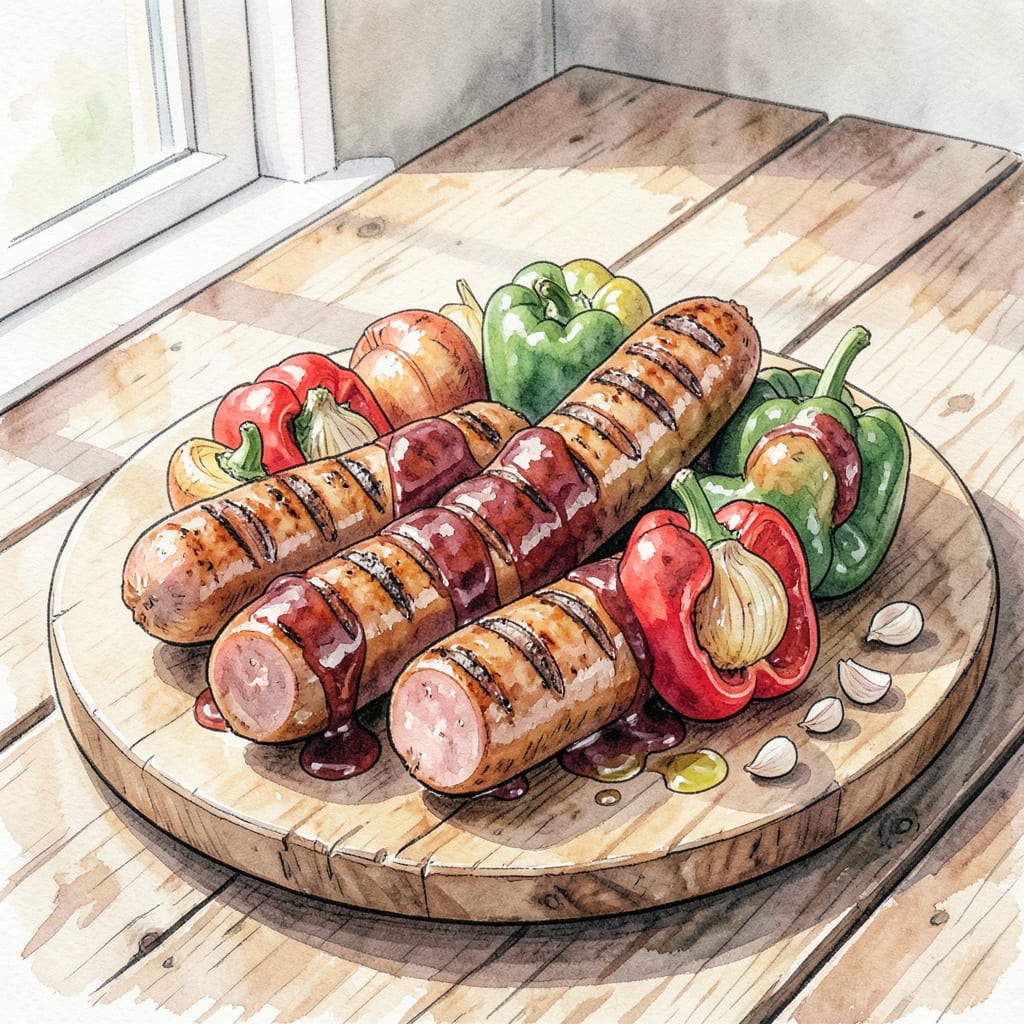 BBQ Sausage Recipe Grill: Sizzling Summer Perfect for Grilling illustration with key details