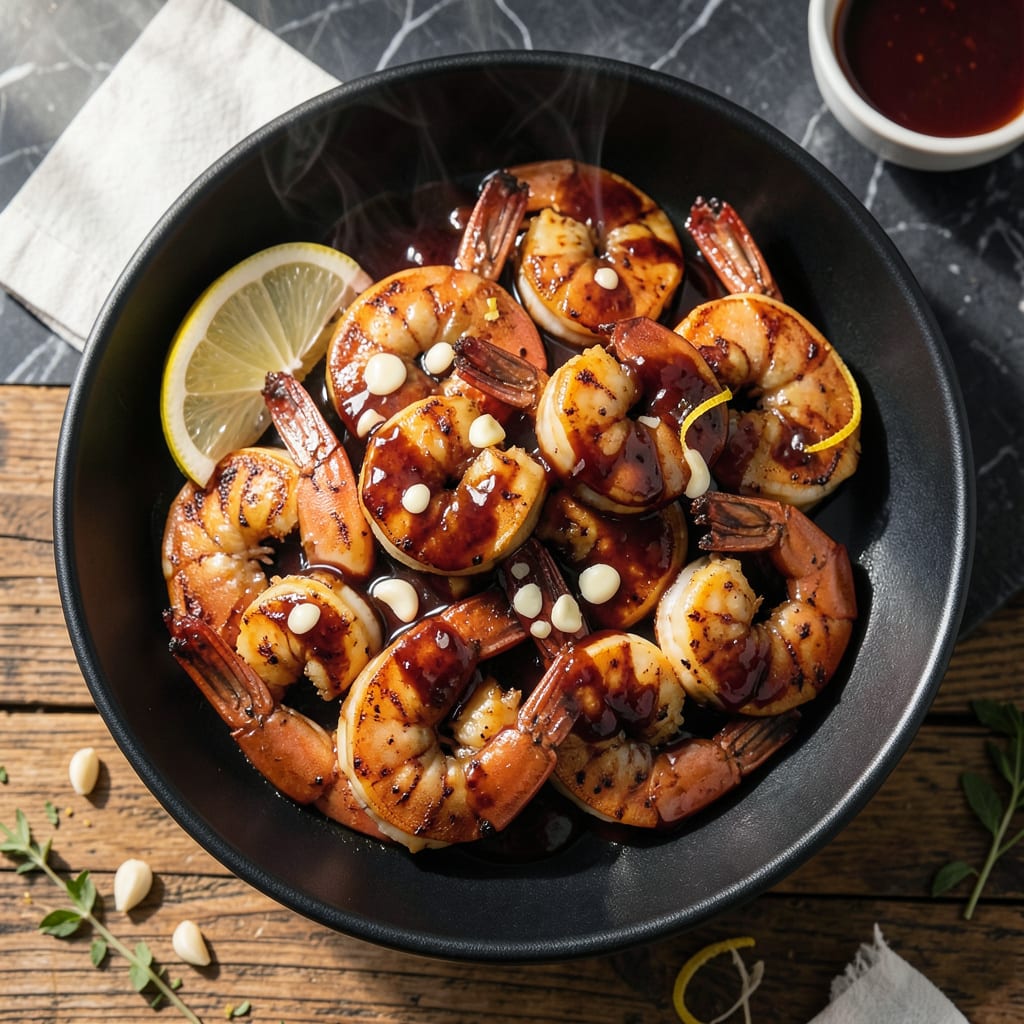 Visual representation of bbq shrimp appetizer recipe