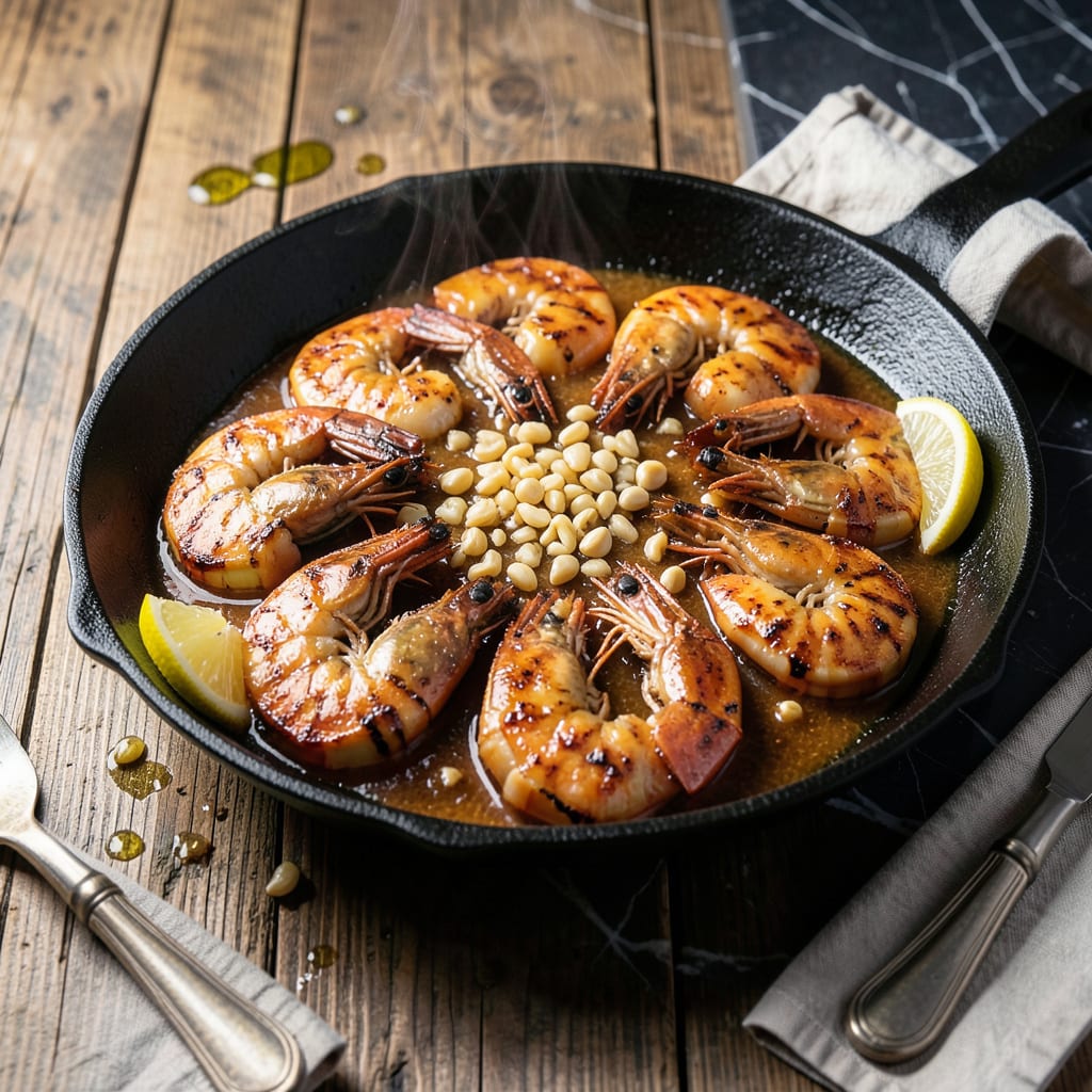 BBQ Shrimp Scampi Recipe: Smoky Garlic Butter Fusion illustration with key details