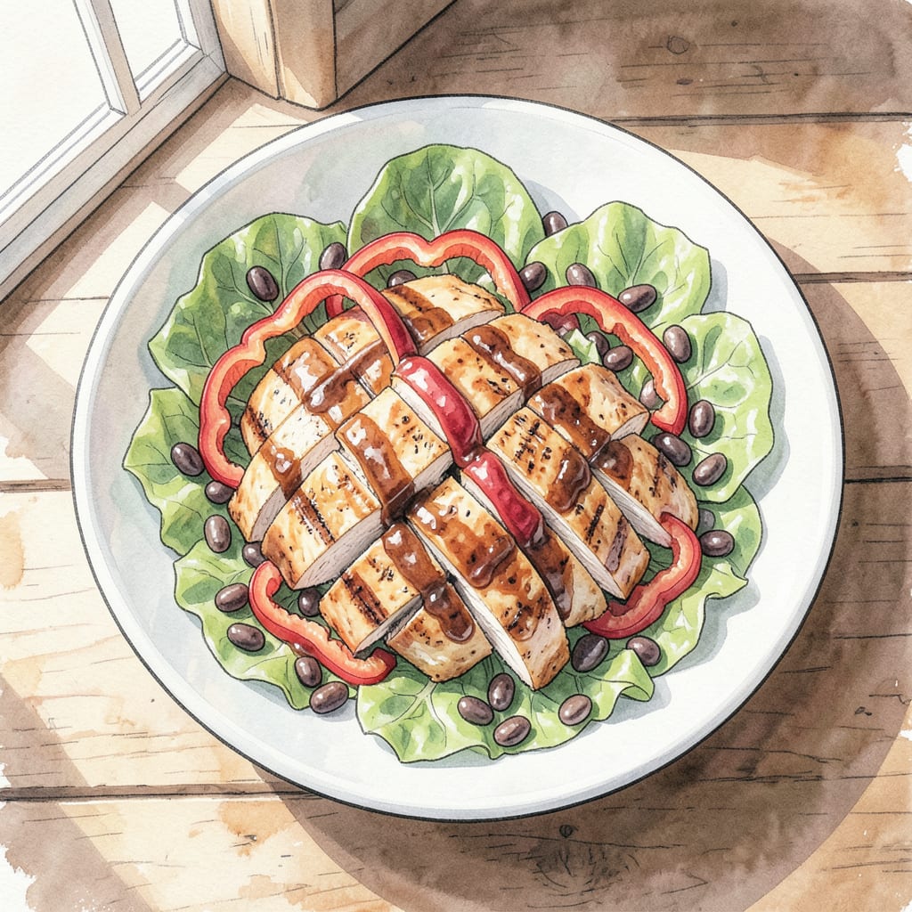 BBQ Southwest Salad Recipe: Smoky Grilled Chicken & Crunchy Veggies example with annotations