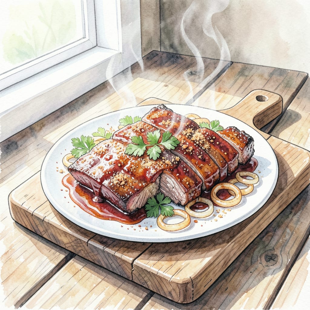 Visual representation of BBQ Spare Ribs Recipe Oven: Fall Off The Bone Tender in 2 Hours