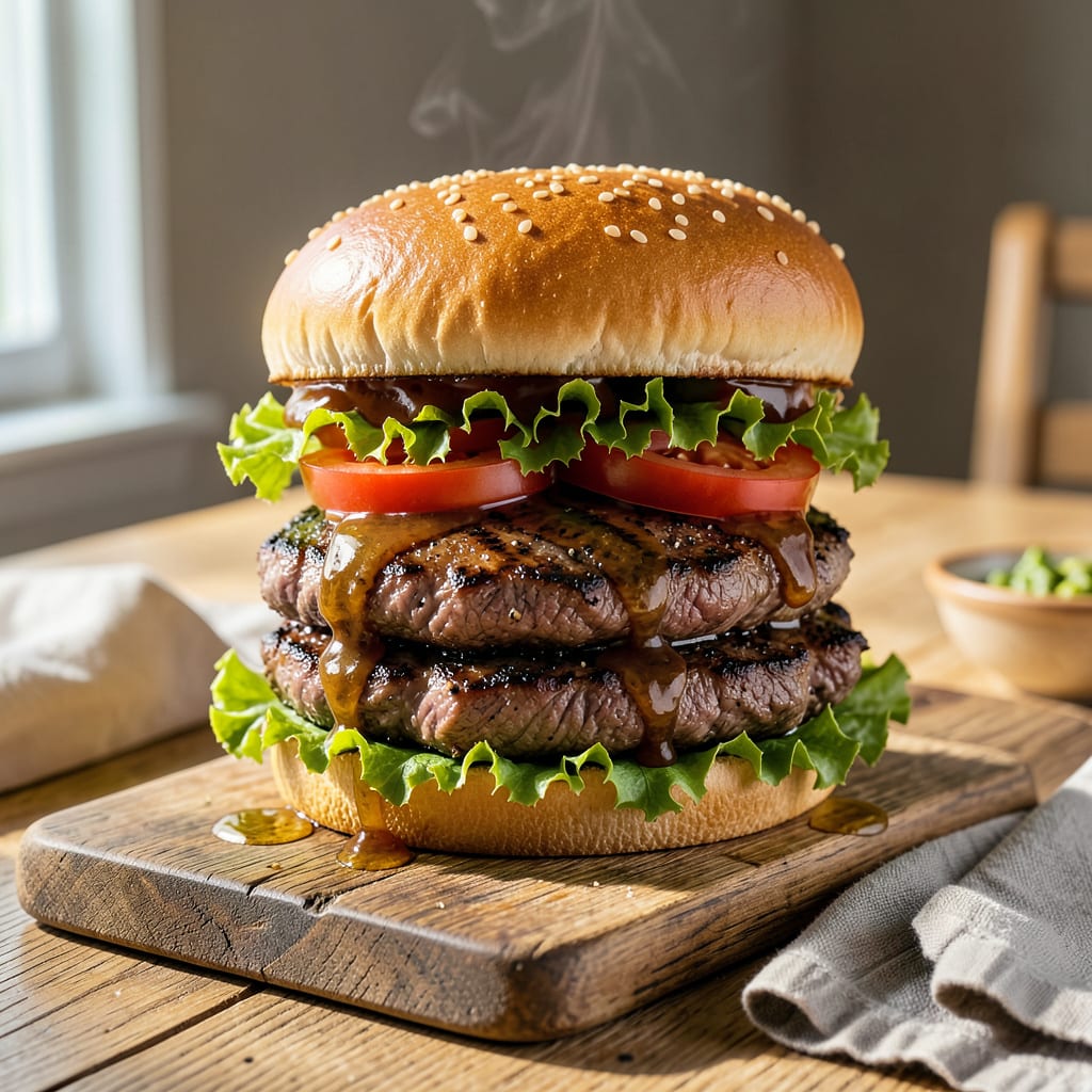 Complete BBQ Steak Sandwich Recipe: Smoky Meat and Melty Cheese on Toasted Bun overview image