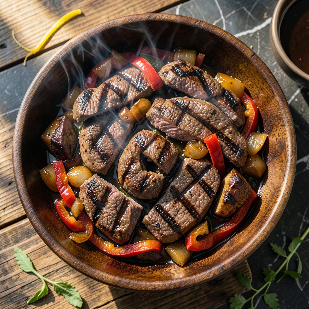 bbq steak tips recipe example with annotations