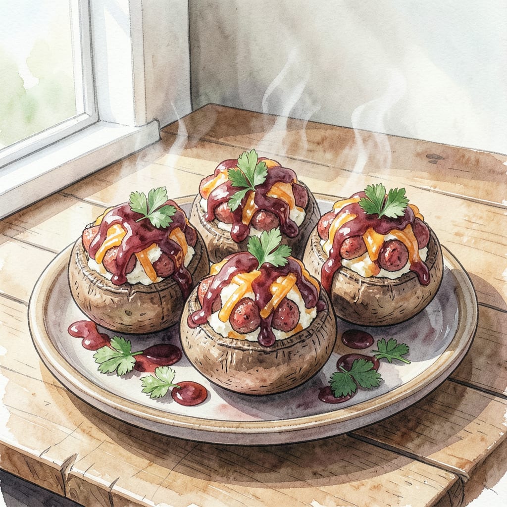 Complete BBQ Stuffed Mushrooms Recipe: Smoky Flavor in Every Bite overview image