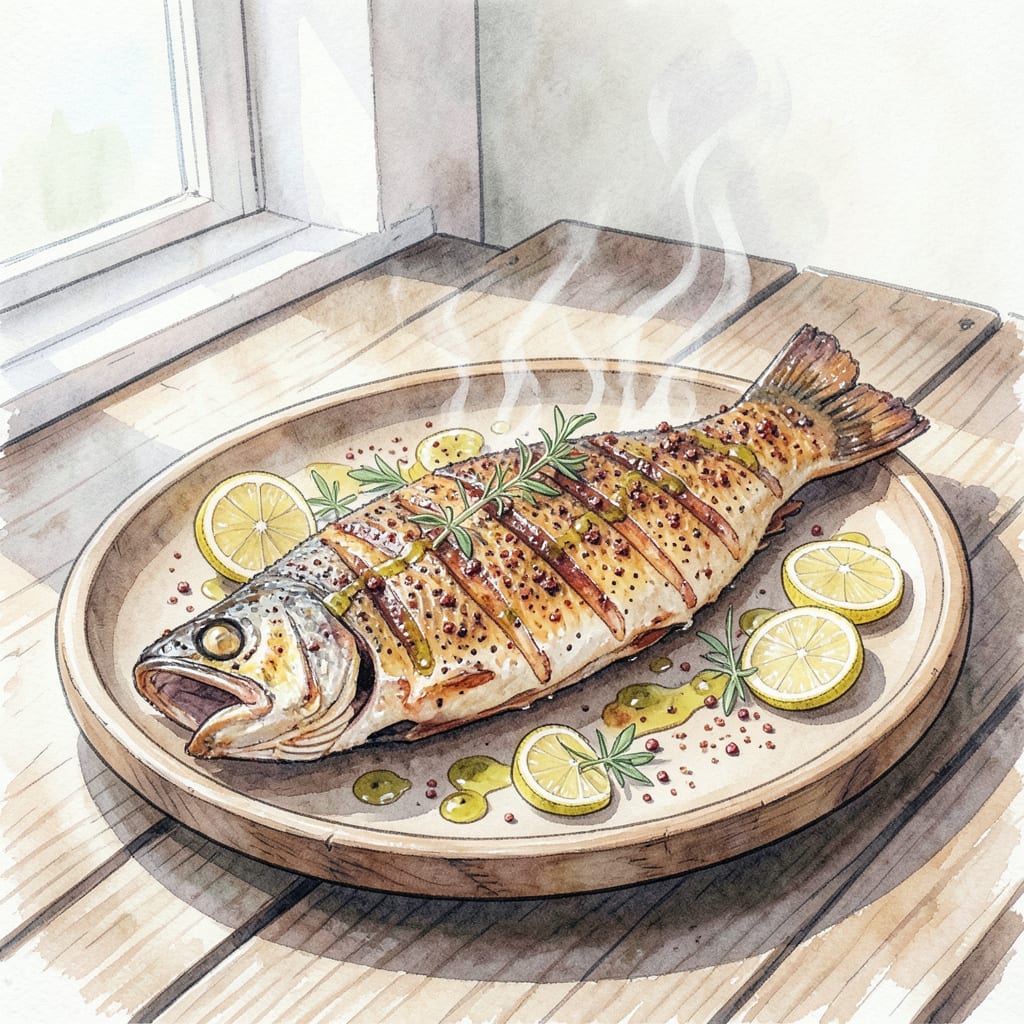 BBQ Trout Recipe Grill: Smoky Flavor on the Grill example with annotations