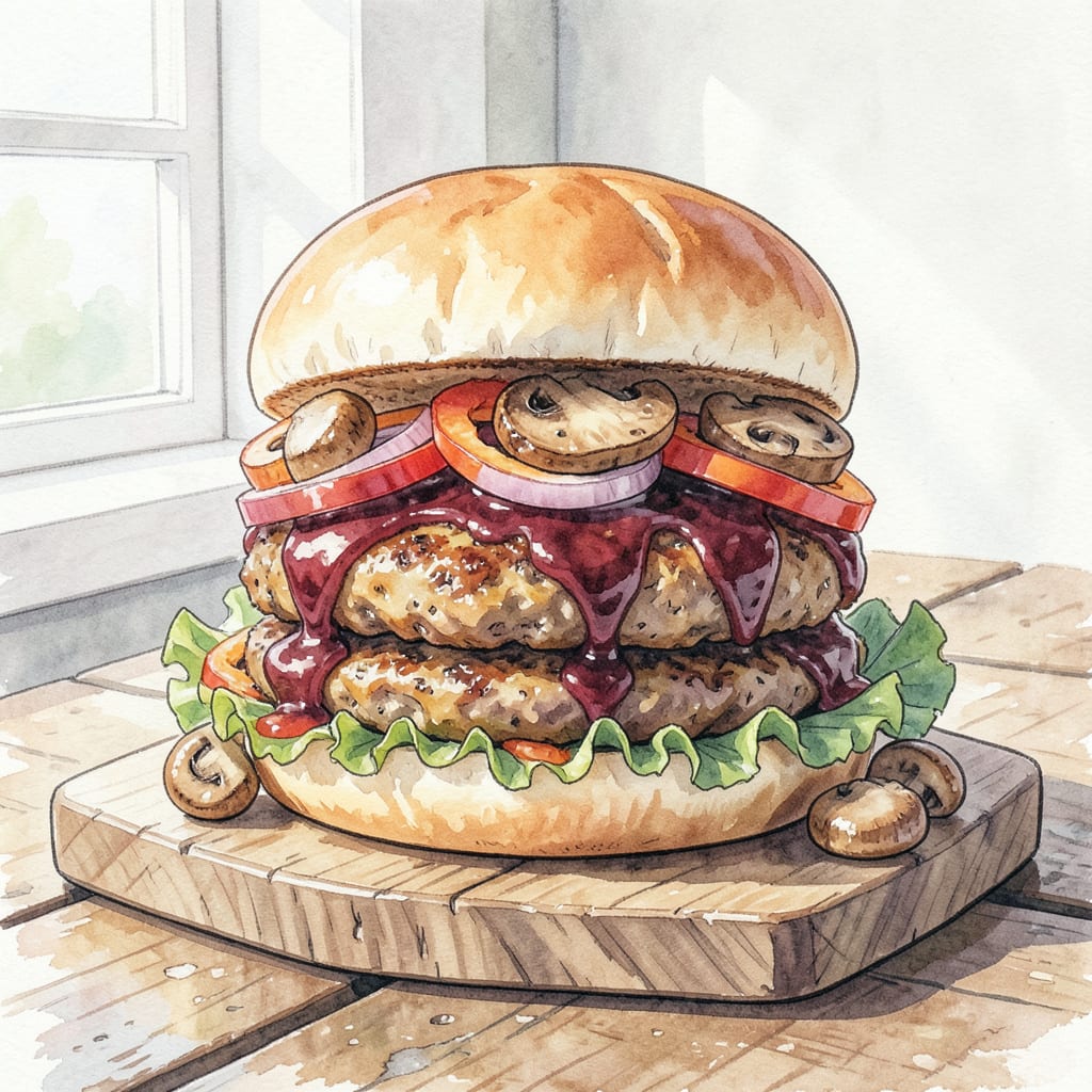 BBQ Veggie Burger Recipe: Grilled to Smoky Perfection illustration with key details