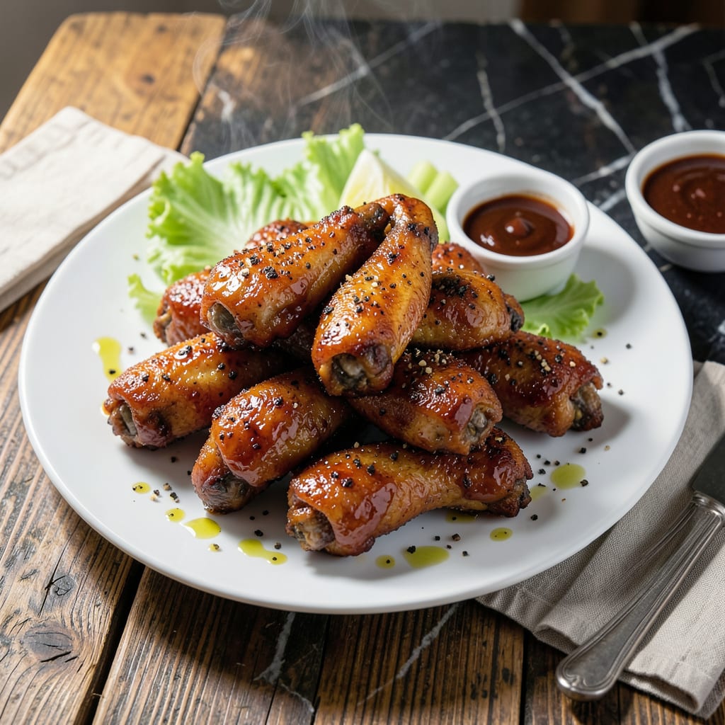 BBQ Wings Recipe Fried: Crispy Skin With Bold Smoky Heat illustration with key details