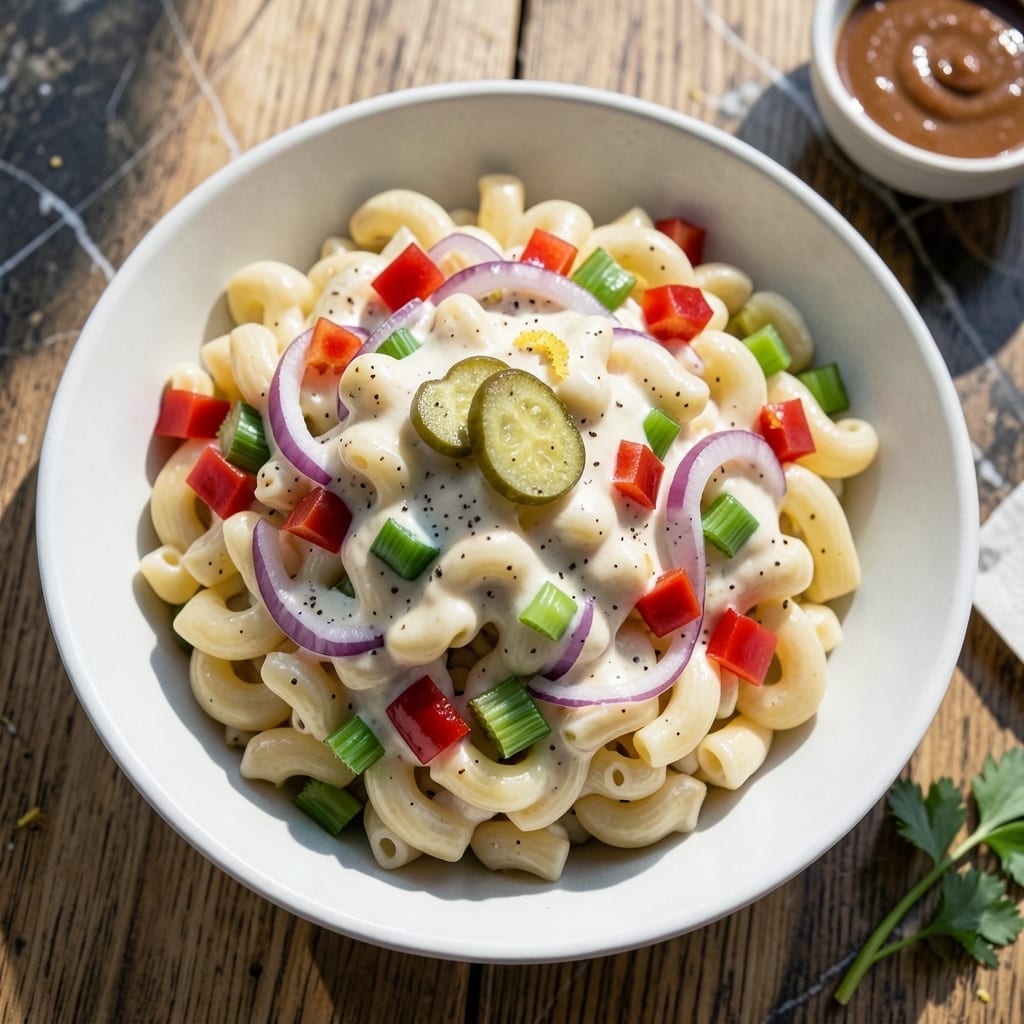 Simple Creamy Macaroni Salad Recipe With Mayonnaise: Cool and Refreshing Picnic Classic Simple Creamy Macaroni Salad Recipe With Mayonnaise: Cool and Refreshing Picnic Classic