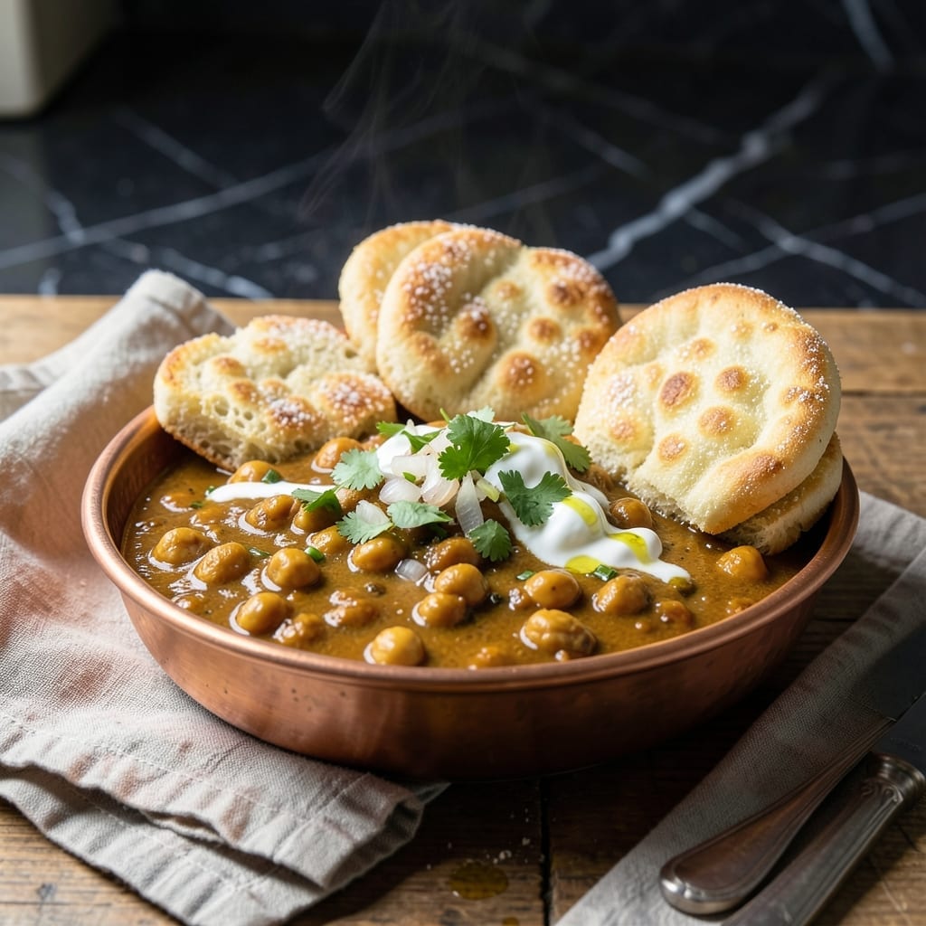 Recipe For Chana Bhatura: Crispy Fried Bread With Spiced Chickpeas