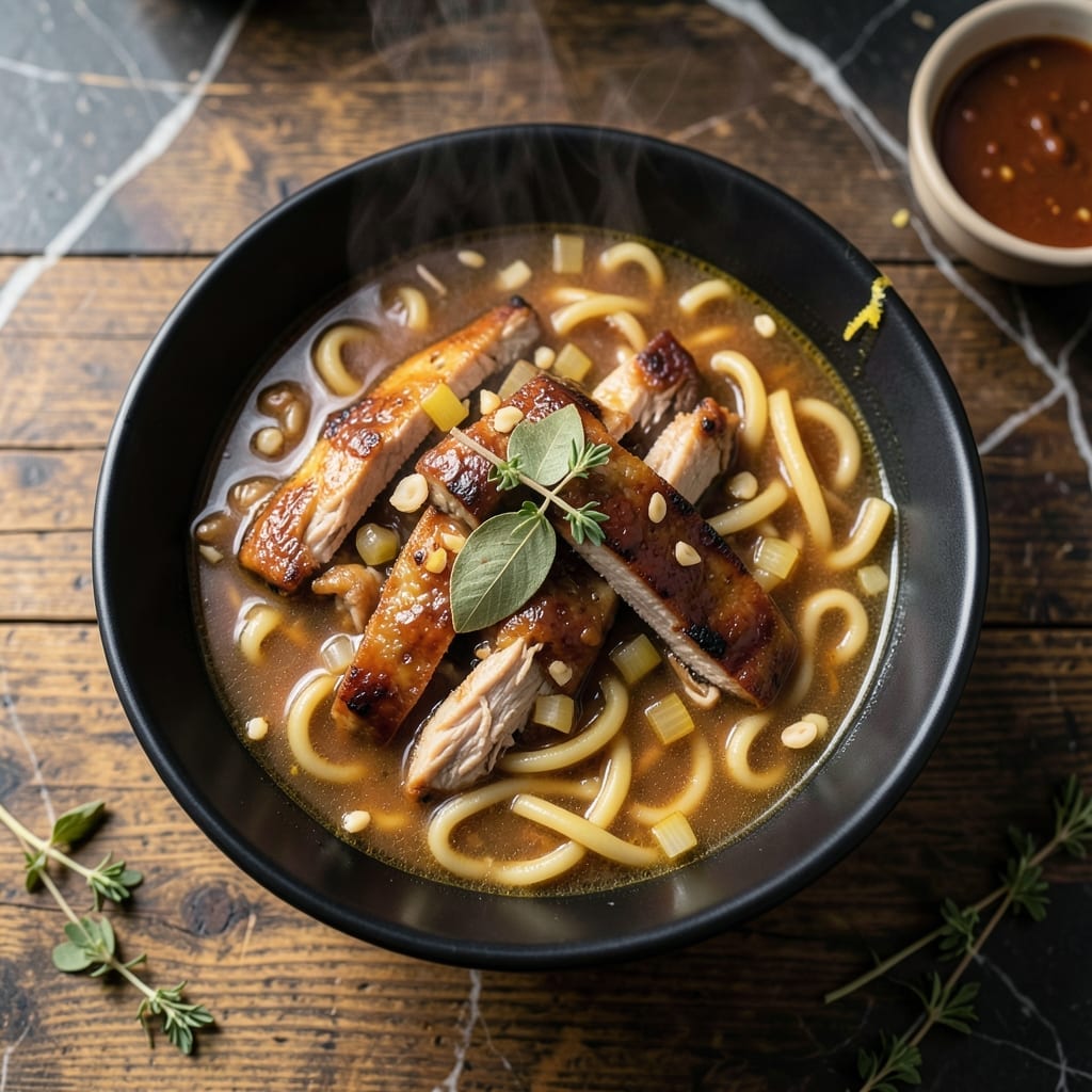 BBQ Chicken Noodle Soup Recipe: Smoky Broth With Chewy Egg Noodles