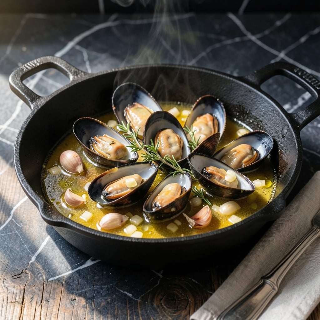 Recipe for Mussels in White Wine: Garlicky Broth With Fresh Herbs
