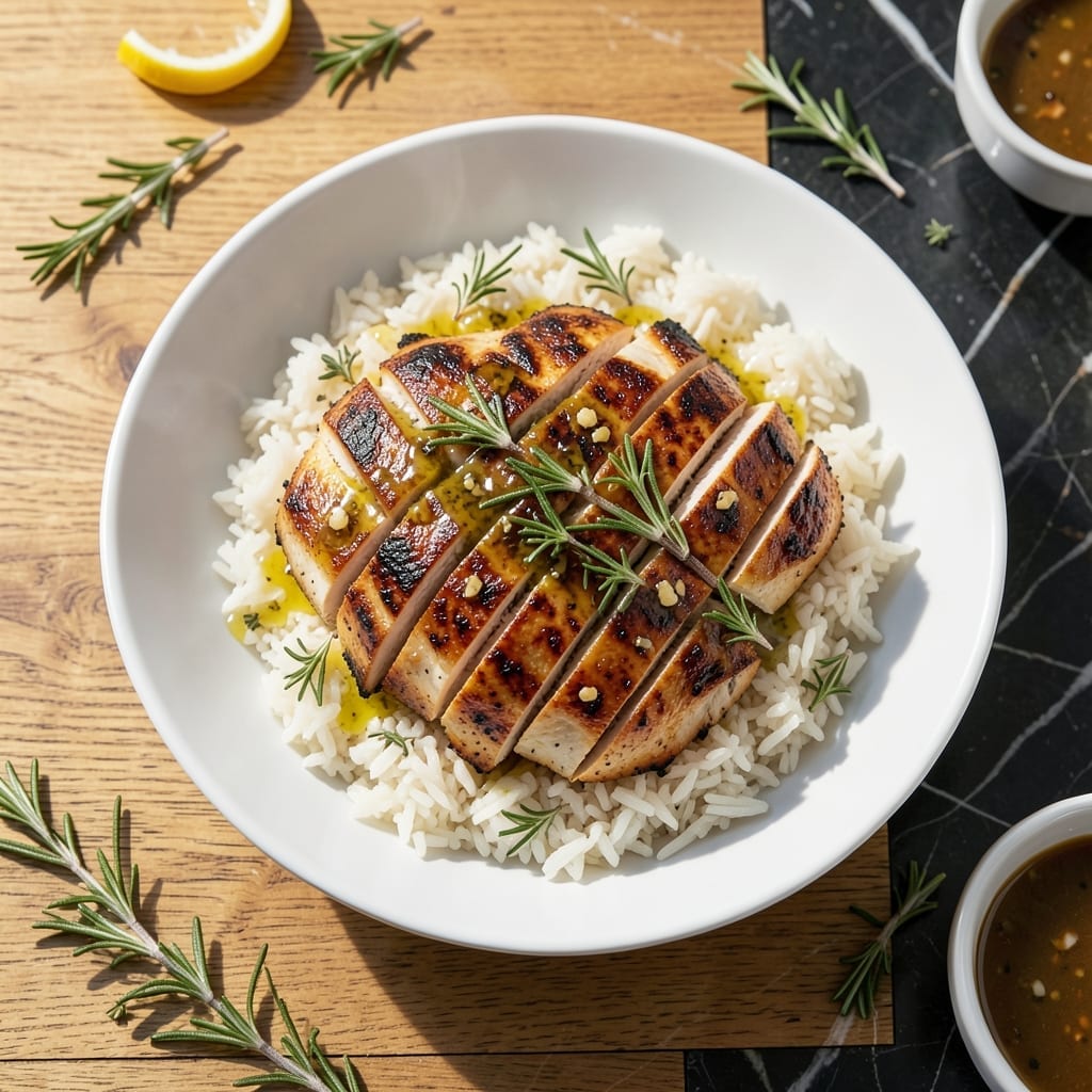 Grilled Chicken and White Rice Recipe: Herb-Infused Protein Over Fluffy Grains