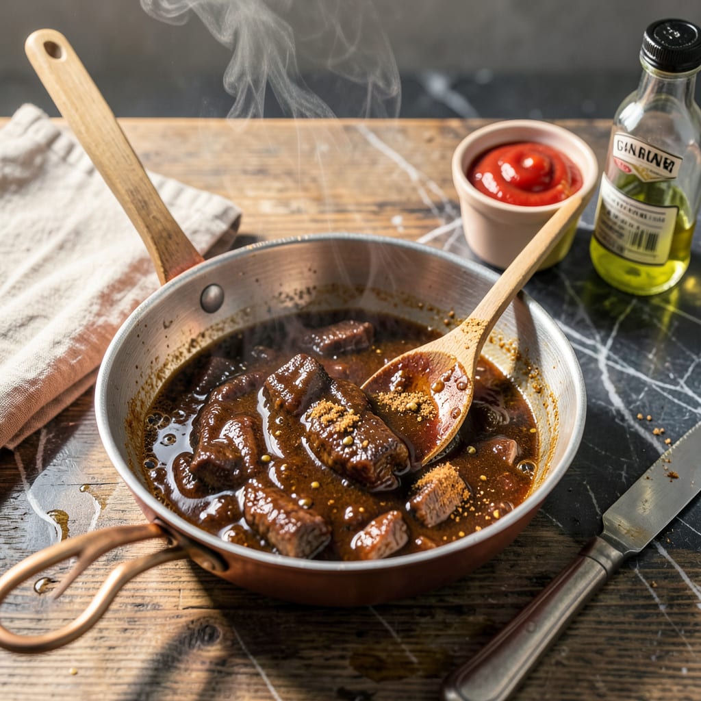 Visual representation of beef brisket bbq sauce recipe