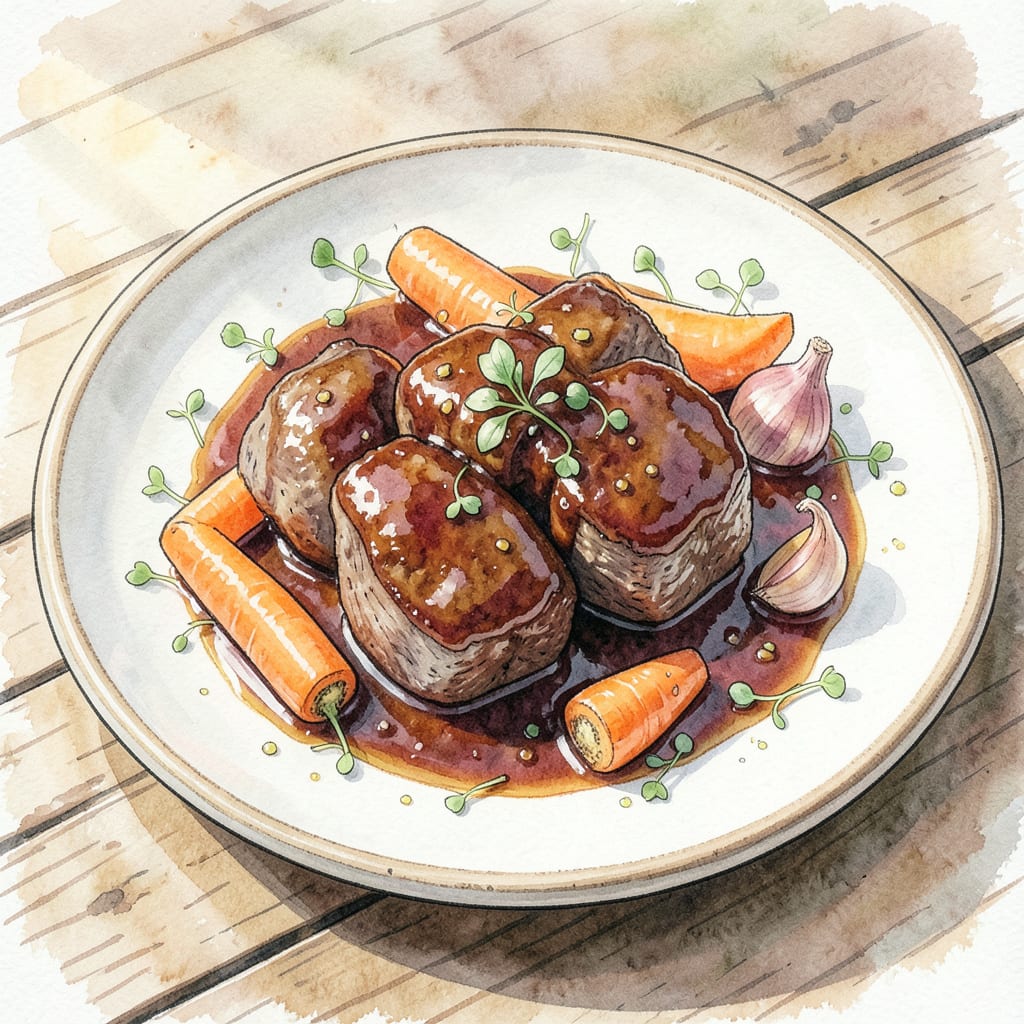 Beef Cheek Recipe: Fall Off The Bone Tender Braised Beef example with annotations