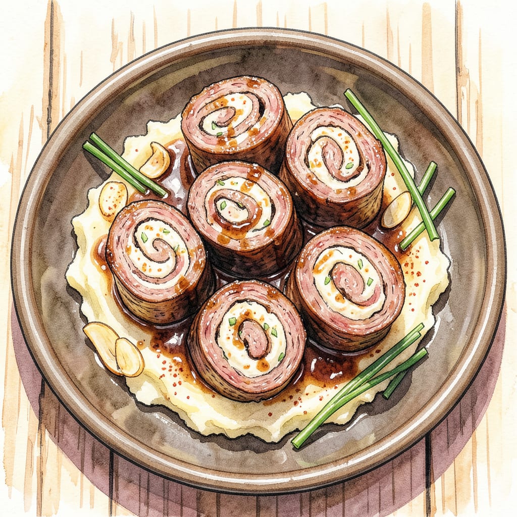 Beef Log Recipe: Retro Party Classic With Savory Surprise Center illustration with key details