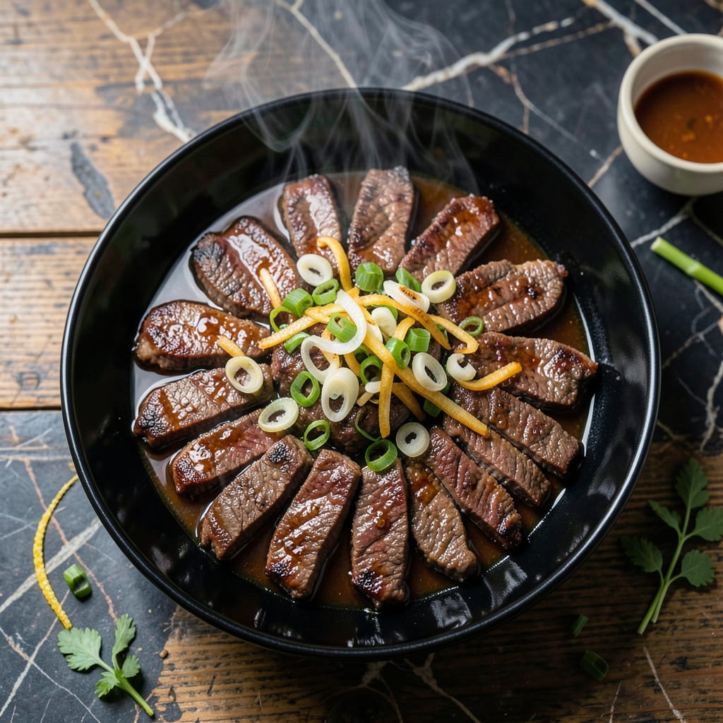 Beef Mongolian BBQ Recipe: Stir Fried Sweet and Savory Beef detailed visual guide