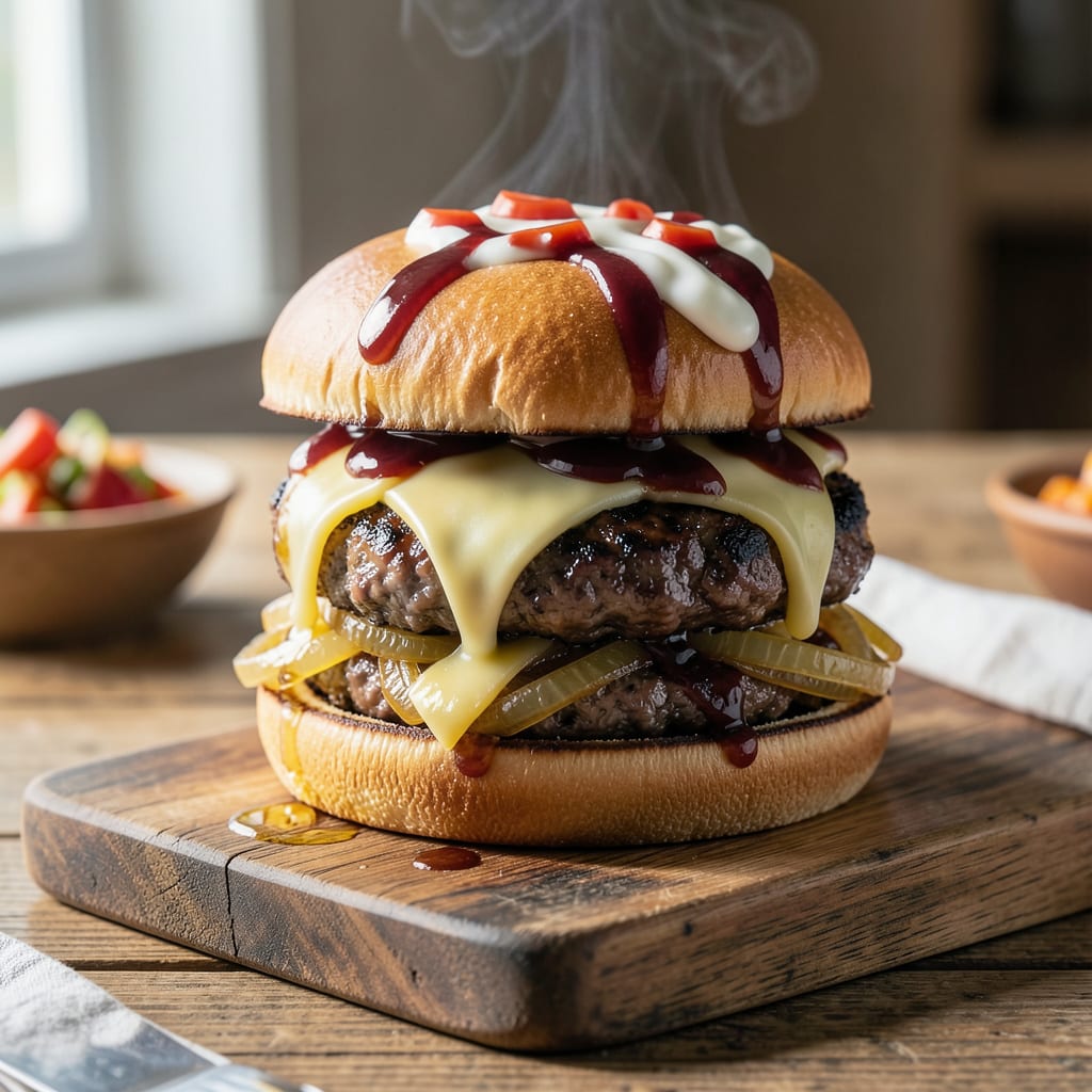 Best BBQ Cheeseburger Recipe: Smoky Cheddar and Caramelized Onion Bliss example with annotations