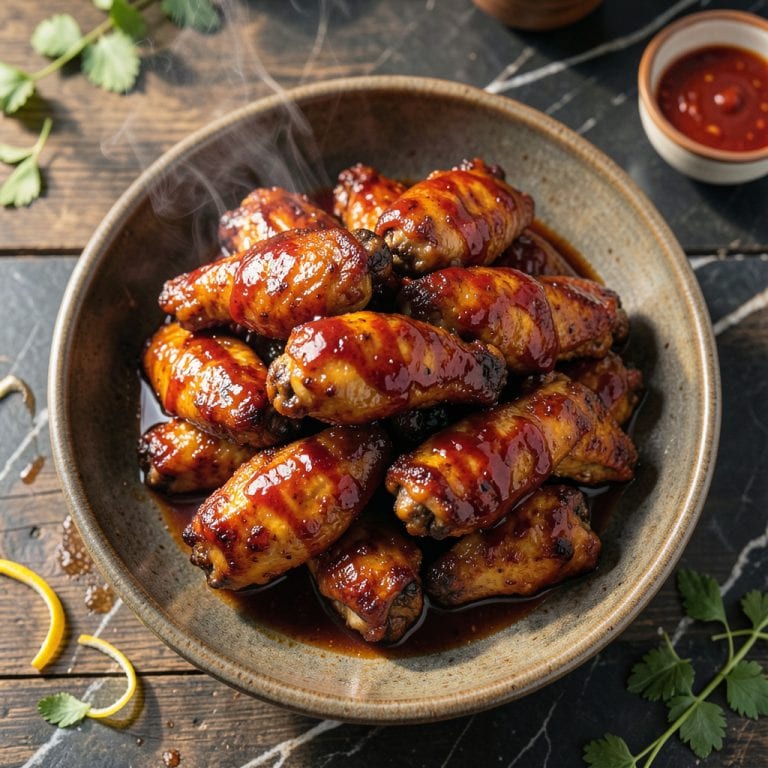 Best BBQ Hot Wings Recipe: Stick to Your Fingers Glaze example with annotations