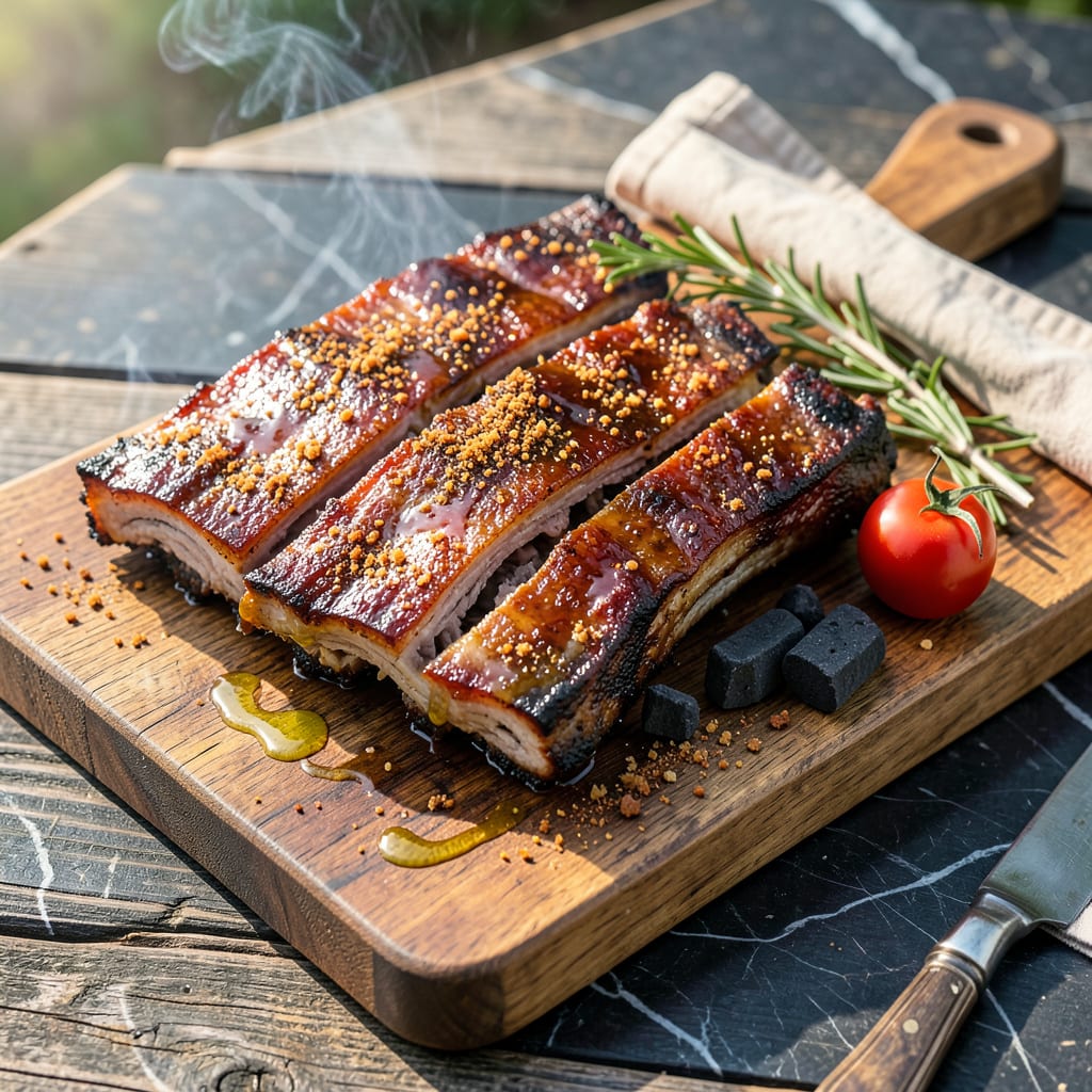 Best BBQ Ribs Recipe Charcoal Grill: Smoky Fall Off The Bone Tenderness illustration with key details