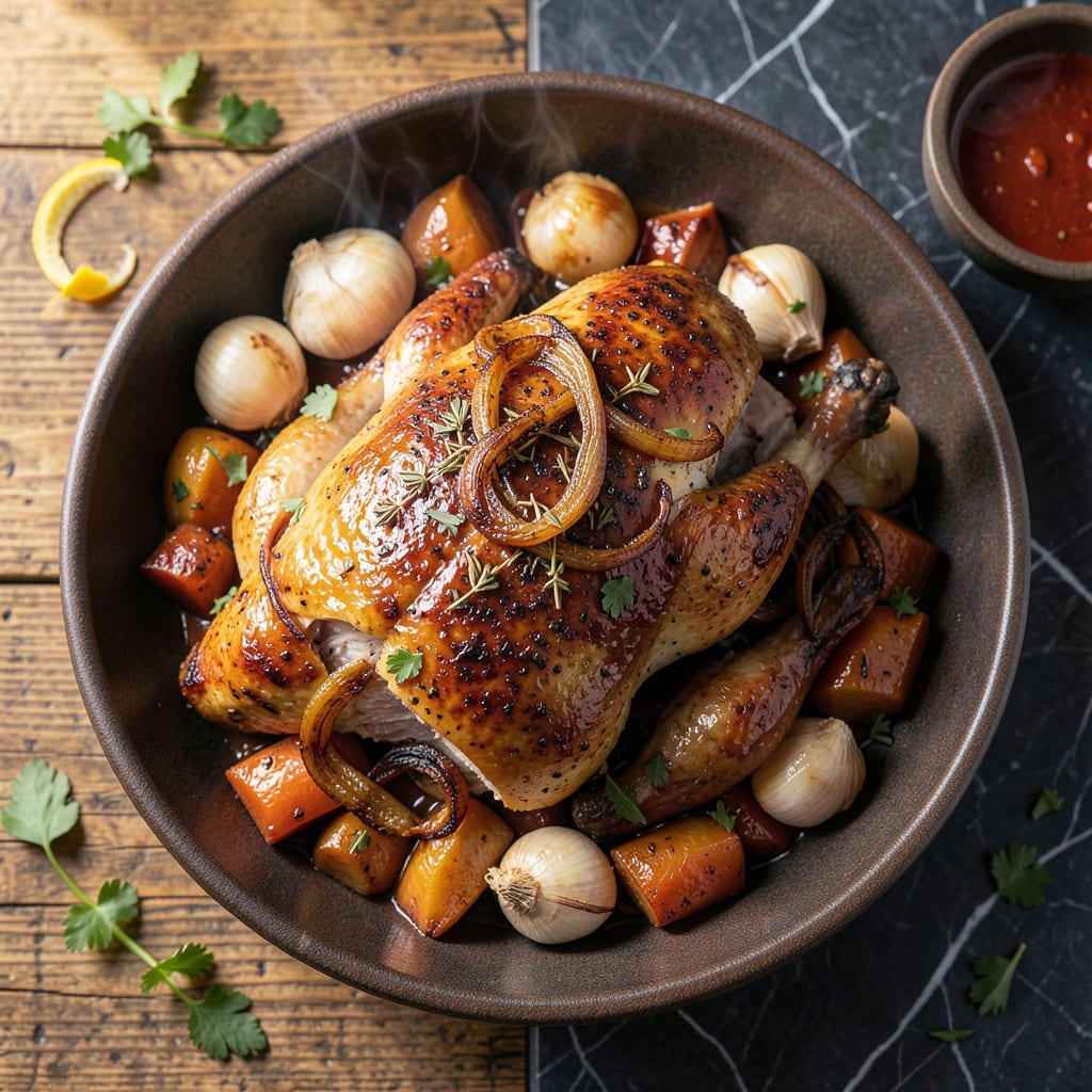 Best BBQ Roast Chicken Recipe: Smoky Crisp Skin and Moist Meat example with annotations