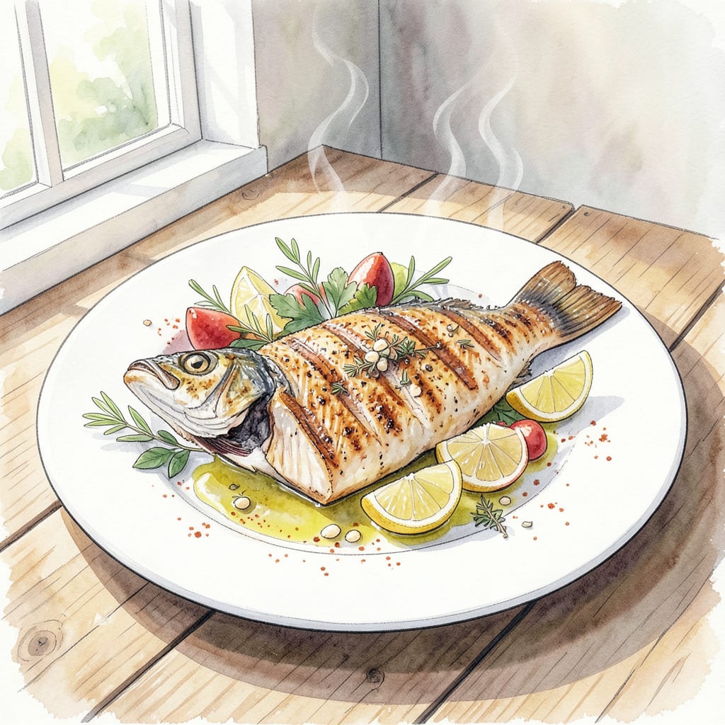 best grilled rockfish recipe illustration with key details