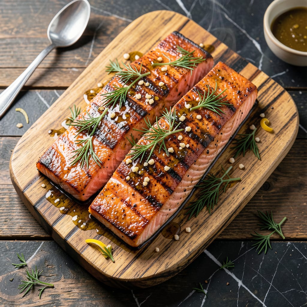 Visual representation of Best Grilled Salmon Recipe Ever: Cedar Plank Infused Flavor