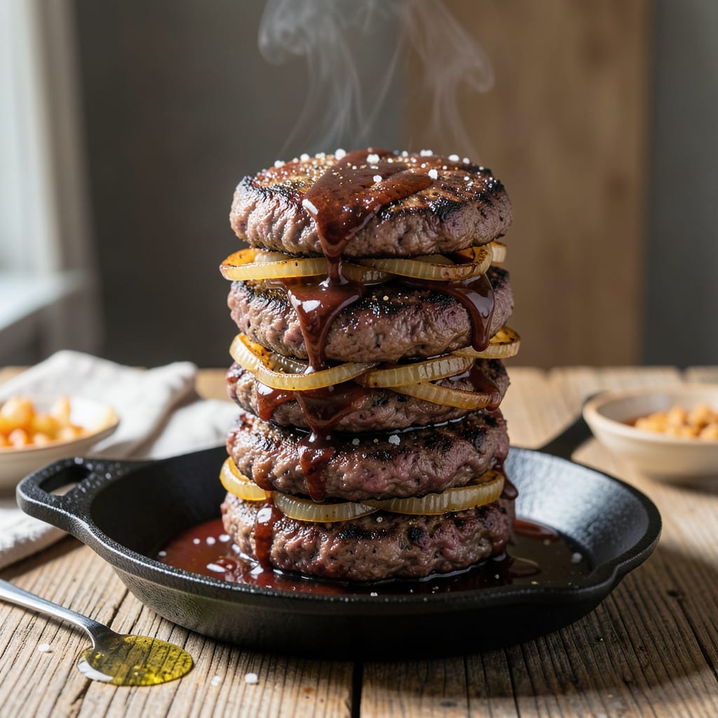 Best Homemade BBQ Burger Recipe: Smoky Grill Kissed Patties With Caramelized Onions example with annotations