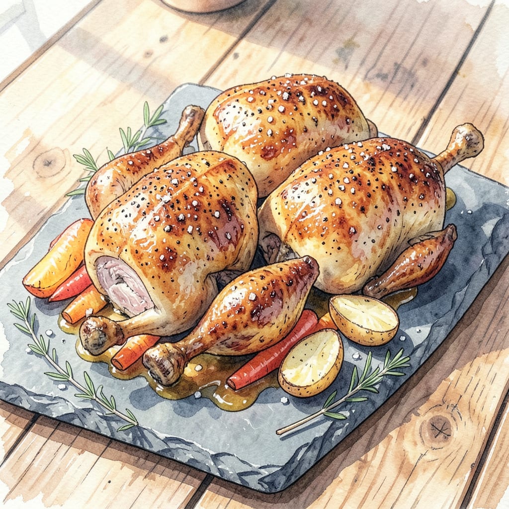 Best Roasted Cornish Hen Recipe: Juicy Meat With Crispy Golden Skin example with annotations