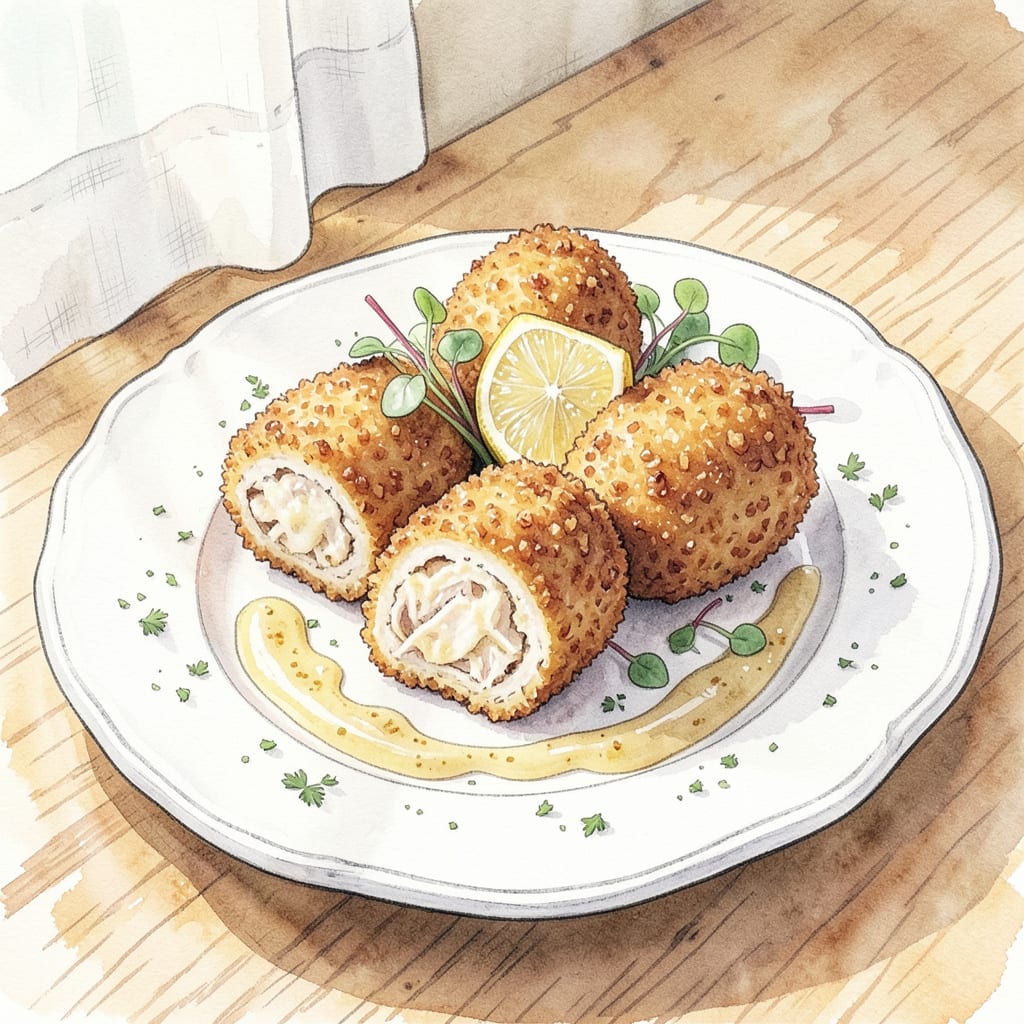 Betty Crocker's Chicken Croquettes Recipe: Crispy Golden Bites in 30 Minutes illustration with key details