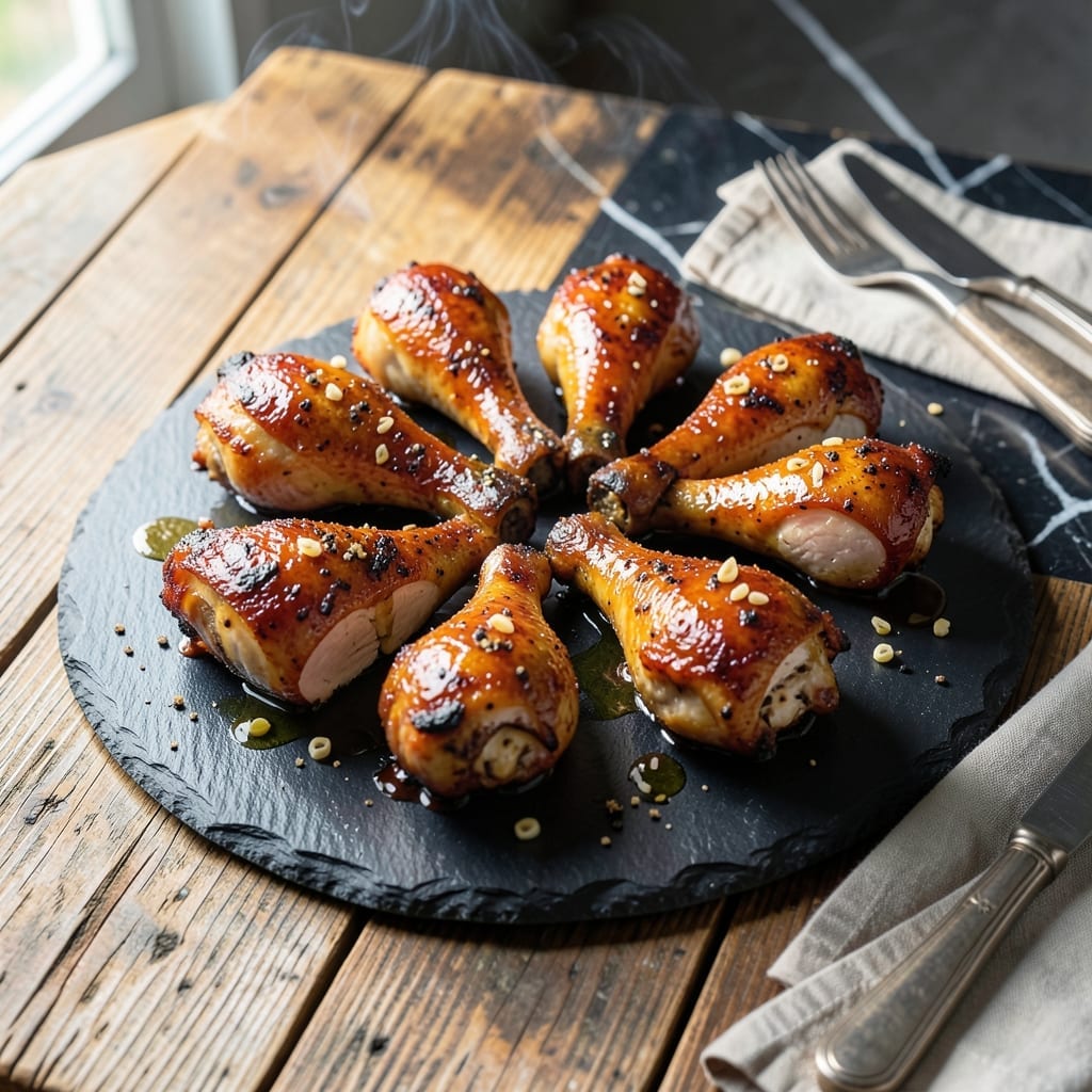 Barbecued Chicken Legs Recipe: Grill-Master's Garlic Butter Baste