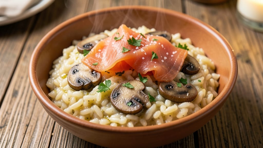 Smoked Salmon and Mushroom Risotto