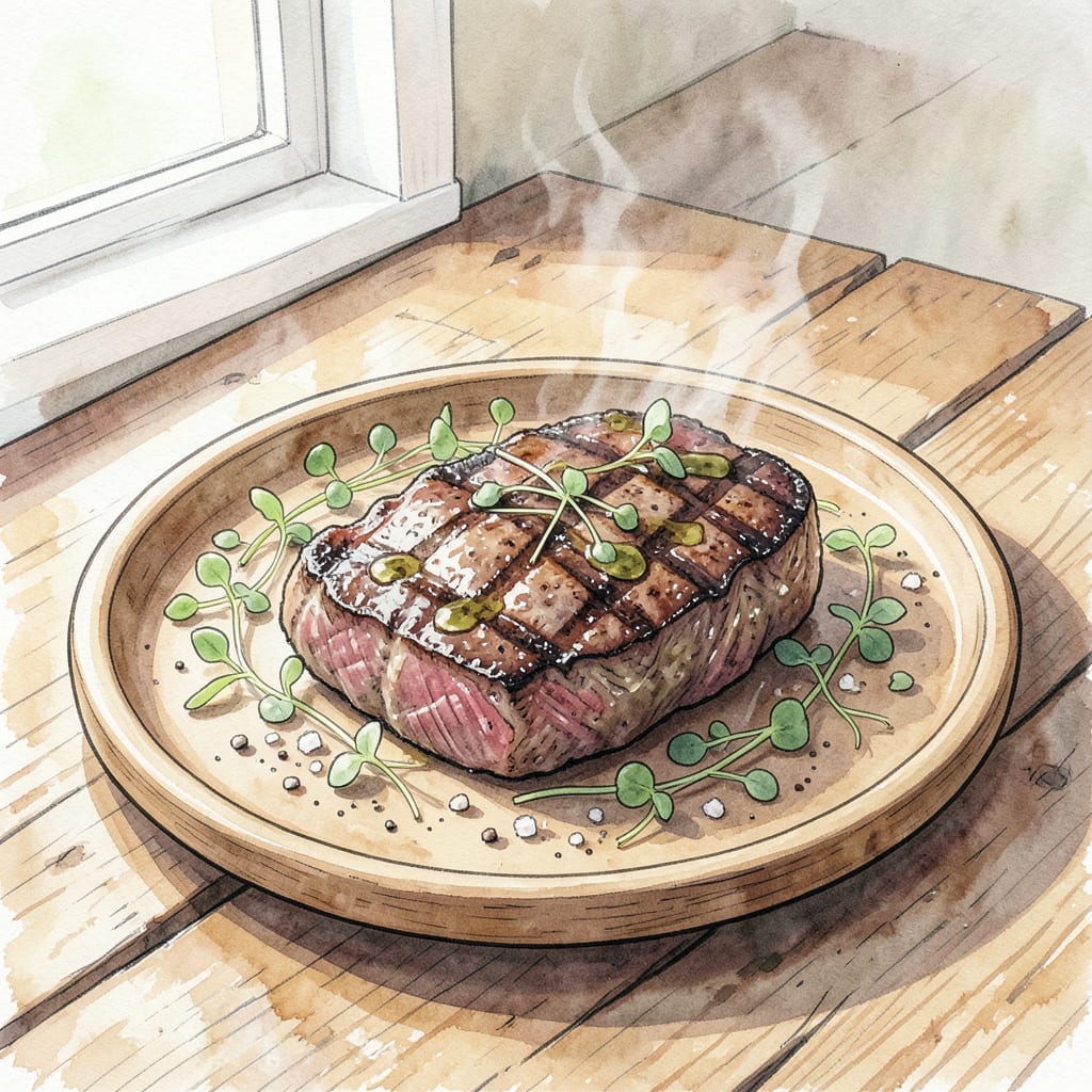 Bison Steak Recipe Grilled: Charred Crust and Tender Interior example with annotations