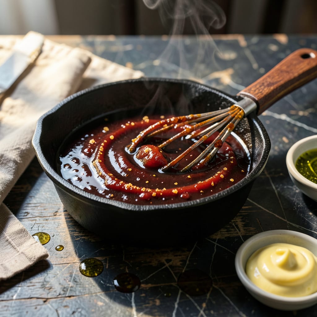 black bbq sauce recipe example with annotations