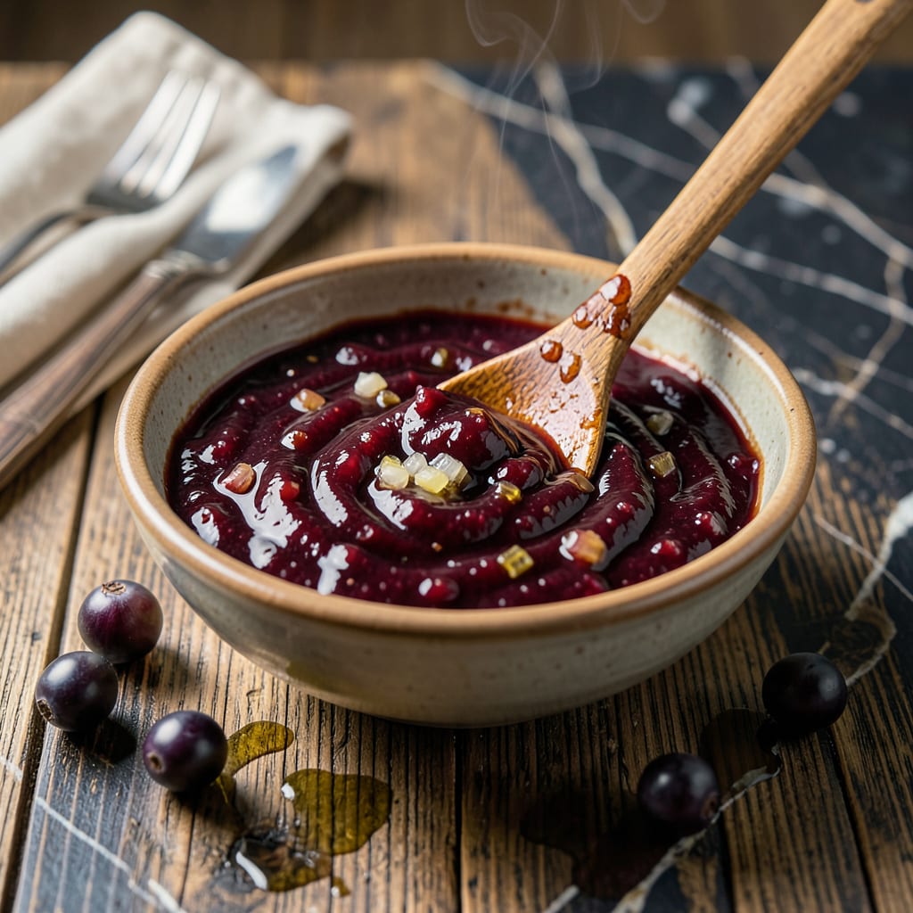 Black Currant BBQ Sauce Recipe: Tart and Tangy Grill Glaze illustration with key details