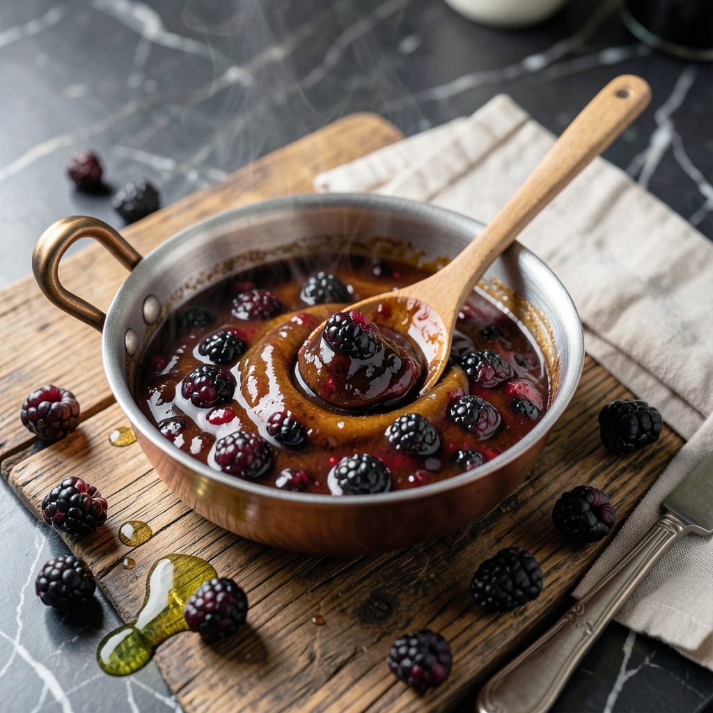 Blackberry Bourbon BBQ Sauce Recipe: Sweet and Smoky Grill Glaze illustration with key details